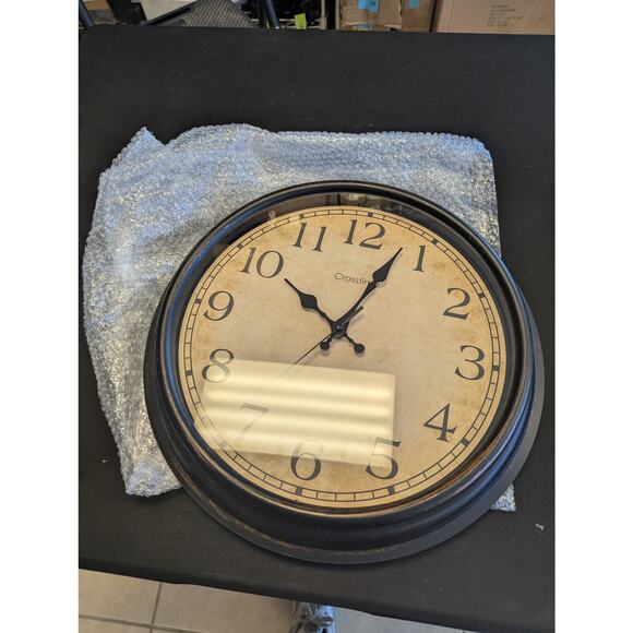 Crosstime Vintage Black Wall Clock 16in - Picture 7 of 7